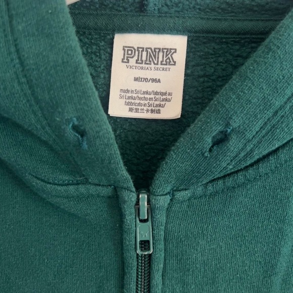 Victoria's Secret PINK Green Zip-Up Hoodie - Picture 3 of 4